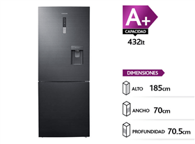 Heladera inverter no frost Samsung RL4363SBABS negro inox con freezer 432L 220V